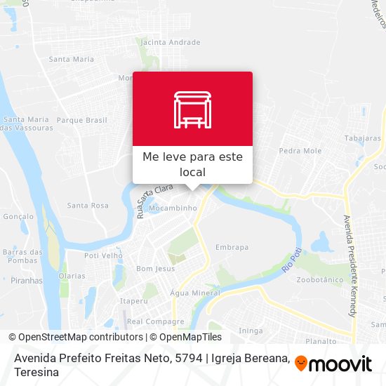 Avenida Prefeito Freitas Neto, 5794 | Igreja Bereana mapa