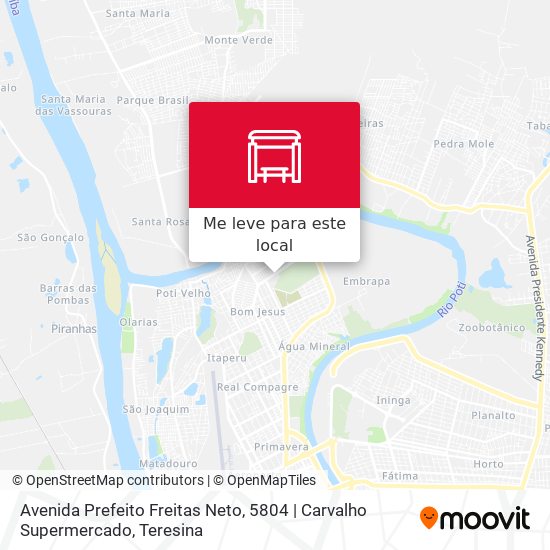 Avenida Prefeito Freitas Neto, 5804 | Carvalho Supermercado mapa