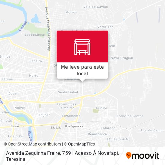 Avenida Zequinha Freire, 759 | Acesso À Novafapi mapa