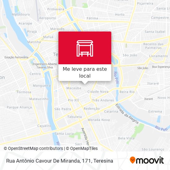 Rua Antônio Cavour De Miranda, 171 mapa