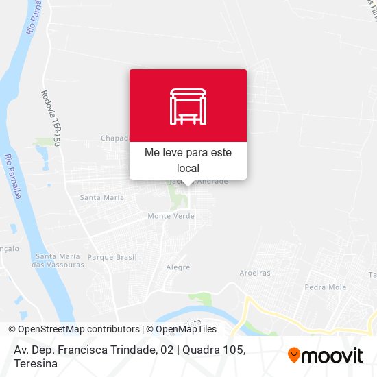 Av. Dep. Francisca Trindade, 02 | Quadra 105 mapa