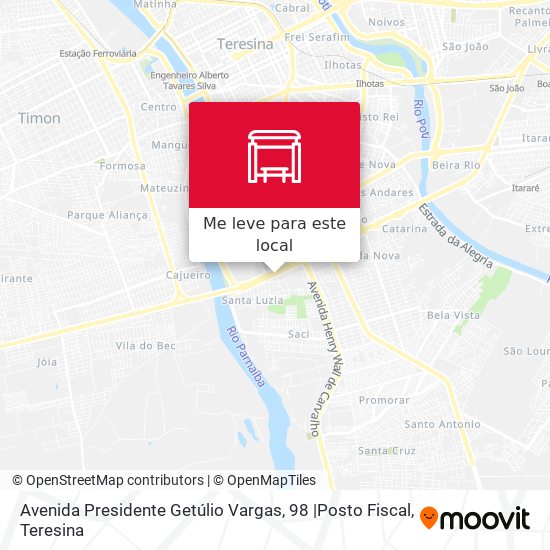 Avenida Presidente Getúlio Vargas, 98 |Posto Fiscal mapa