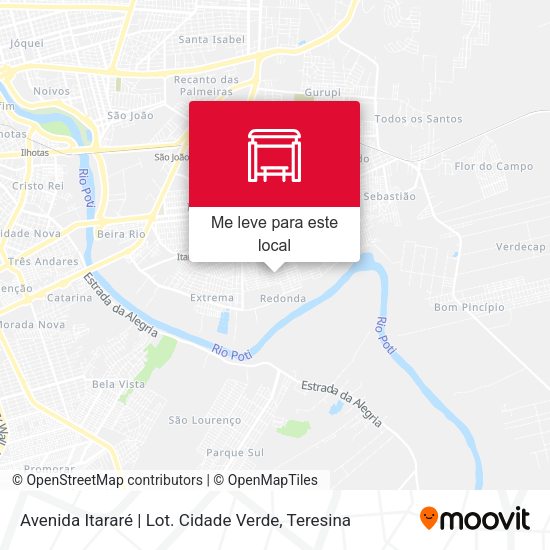 Avenida Itararé | Lot. Cidade Verde mapa
