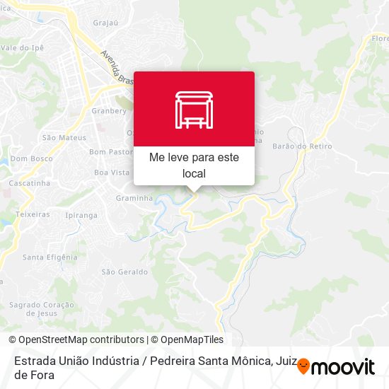 Estrada União Indústria / Pedreira Santa Mônica mapa