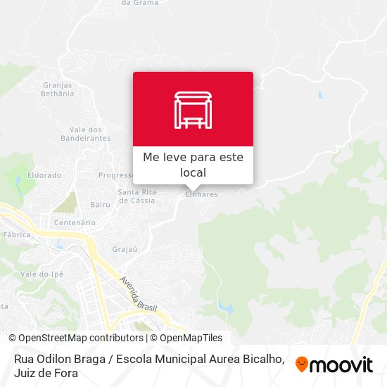 Rua Odilon Braga / Escola Municipal Aurea Bicalho mapa