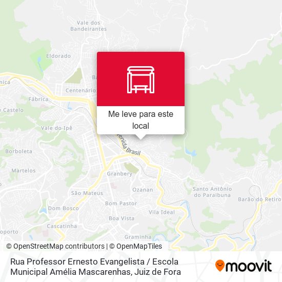 Rua Professor Ernesto Evangelista / Escola Municipal Amélia Mascarenhas mapa