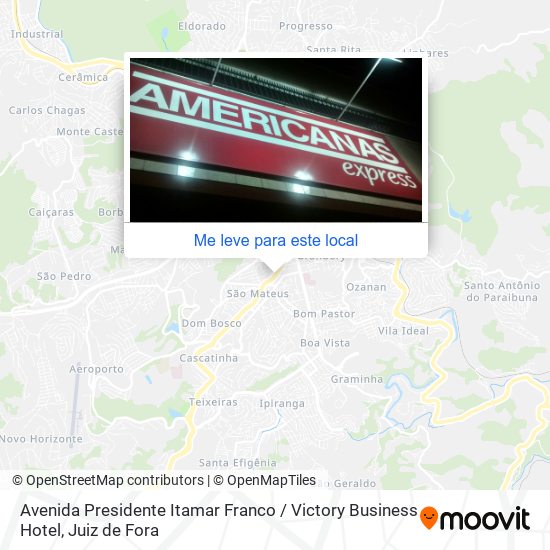 Avenida Presidente Itamar Franco / Victory Business Hotel mapa