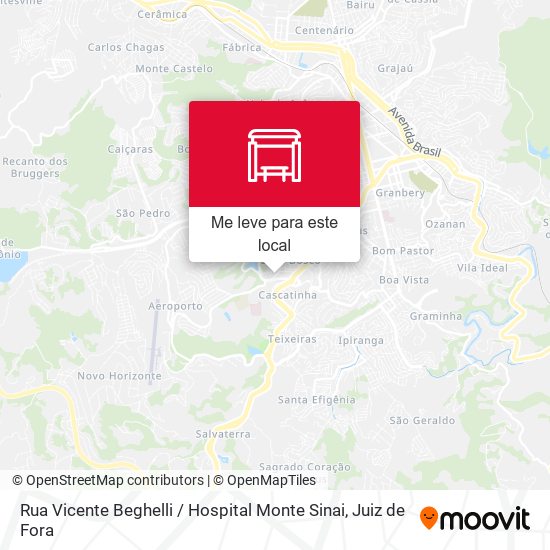 Rua Vicente Beghelli / Hospital Monte Sinai mapa