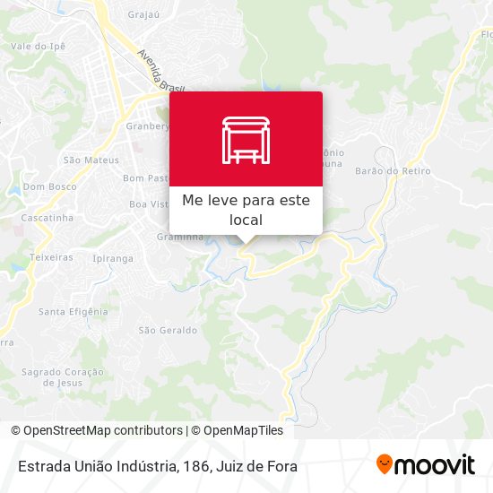 Estrada União Indústria, 186 mapa