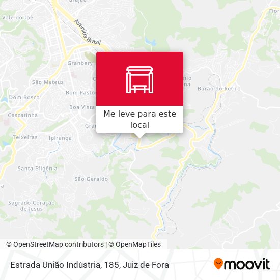Estrada União Indústria, 185 mapa