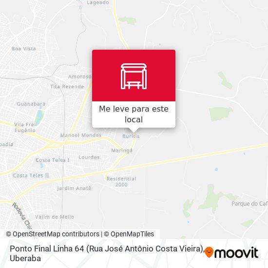 Ponto Final Linha 64 (Rua José Antônio Costa Vieira) mapa