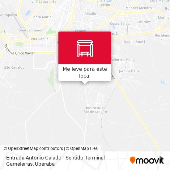 Entrada Antônio Caiado - Sentido Terminal Gameleiras mapa