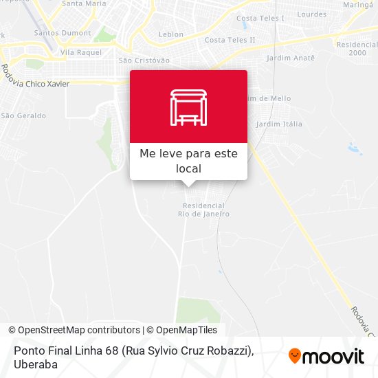 Ponto Final Linha 68 (Rua Sylvio Cruz Robazzi) mapa