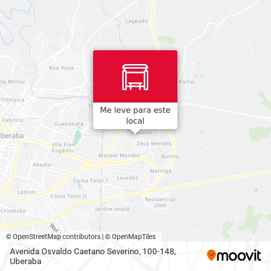 Avenida Osvaldo Caetano Severino, 100-148 mapa