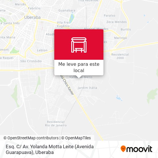 Esq. C/ Av. Yolanda Motta Leite (Avenida Guarapuava) mapa