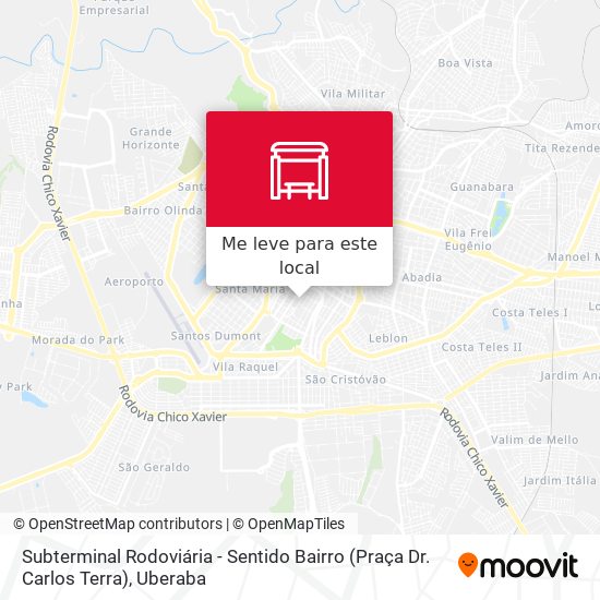 Subterminal Rodoviária - Sentido Bairro (Praça Dr. Carlos Terra) mapa