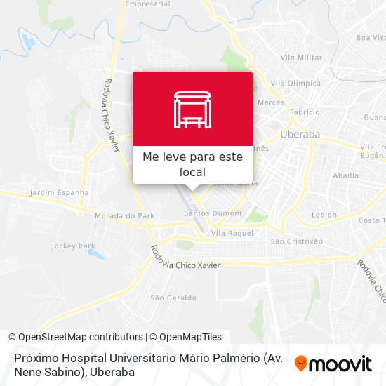Próximo Hospital Universitario Mário Palmério (Av. Nene Sabino) mapa