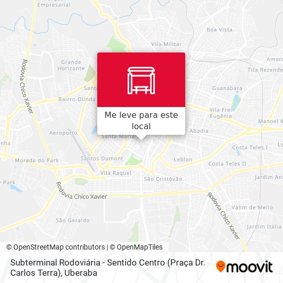 Subterminal Rodoviária - Sentido Centro (Praça Dr. Carlos Terra) mapa
