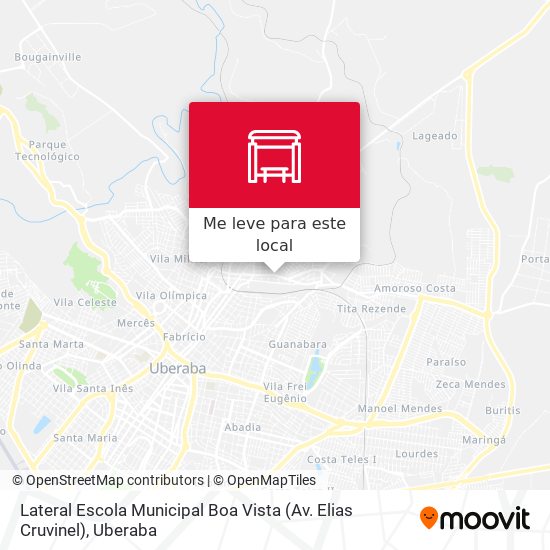 Lateral Escola Municipal Boa Vista (Av. Elias Cruvinel) mapa