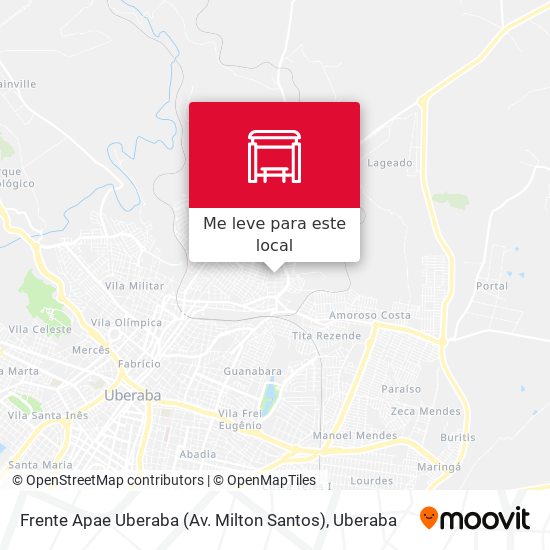 Frente Apae Uberaba (Av. Milton Santos) mapa