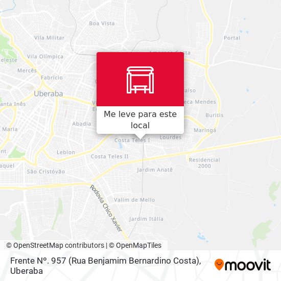 Frente Nº. 957 (Rua Benjamim Bernardino Costa) mapa