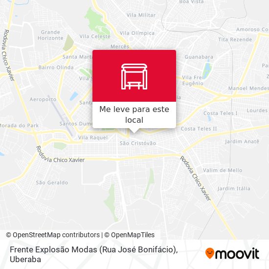 Frente Explosão Modas (Rua José Bonifácio) mapa