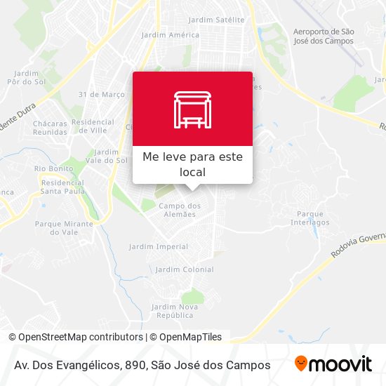 Av. Dos Evangélicos, 890 mapa