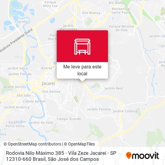 Rodovia Nilo Máximo 385 - Vila Zeze Jacareí - SP 12310-660 Brasil mapa