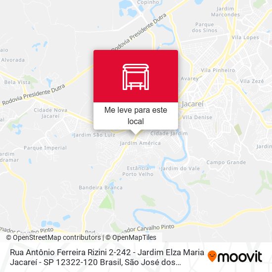 Rua Antônio Ferreira Rizini 2-242 - Jardim Elza Maria Jacareí - SP 12322-120 Brasil mapa