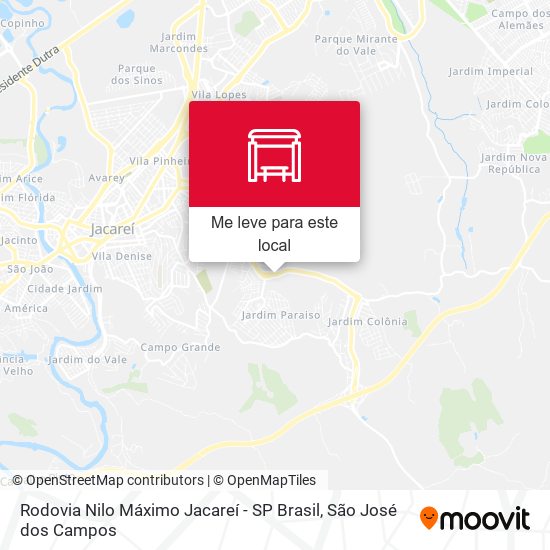 Rodovia Nilo Máximo Jacareí - SP Brasil mapa