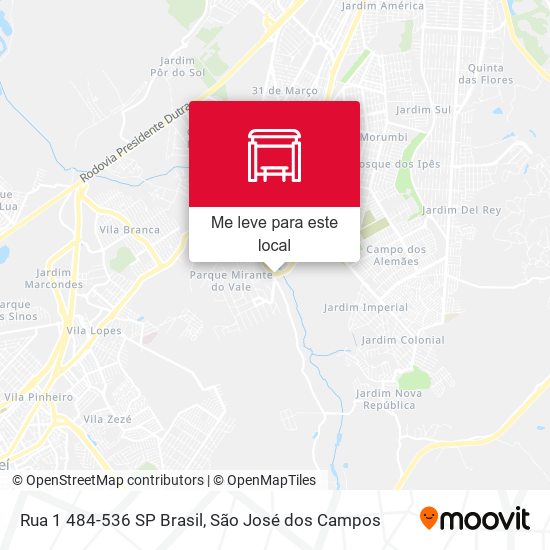 Rua 1 484-536 SP Brasil mapa