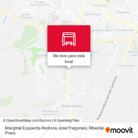 Marginal Esquerda Rodovia José Fregonesi mapa