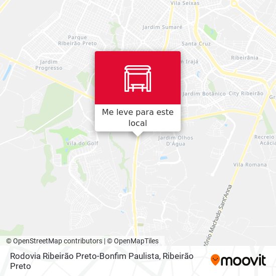 Rodovia Ribeirão Preto-Bonfim Paulista mapa