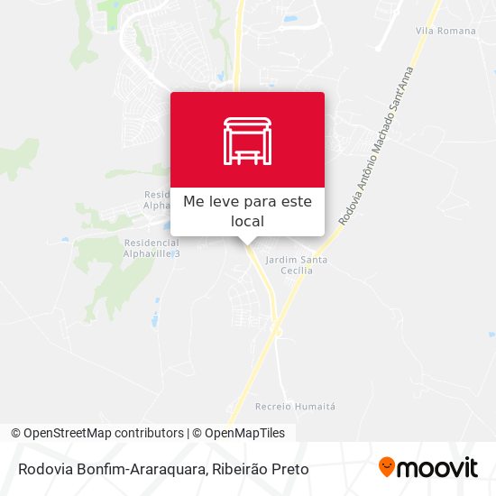 Rodovia Bonfim-Araraquara mapa