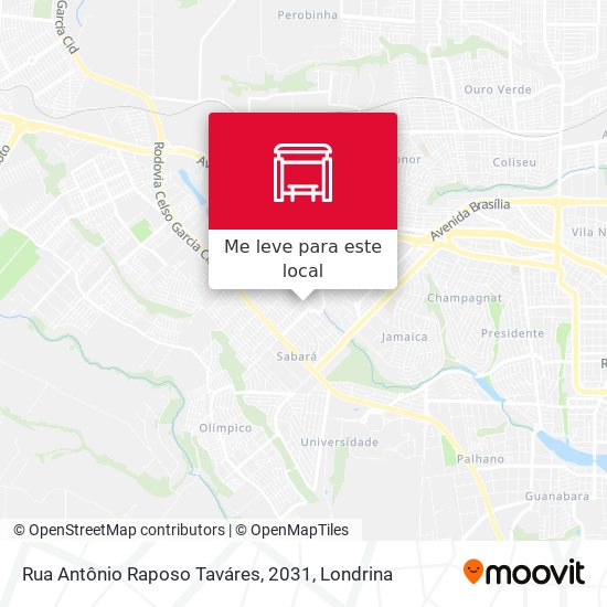 Rua Antônio Raposo Taváres, 2031 mapa