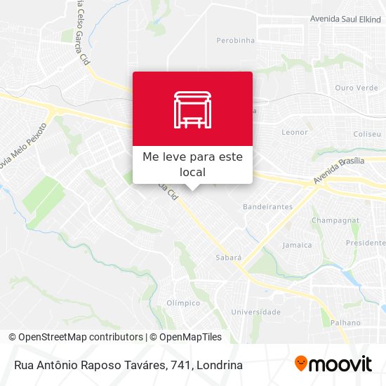 Rua Antônio Raposo Taváres, 741 mapa