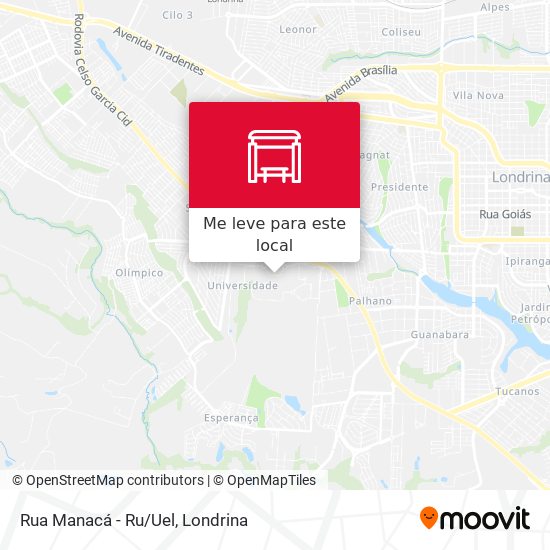 Rua Manacá - Ru/Uel mapa