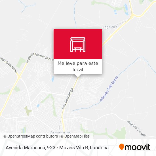 Avenida Maracanã, 923 - Móveis Vila R mapa