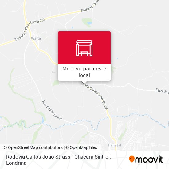 Rodovia Carlos João Strass - Chácara Sintrol mapa