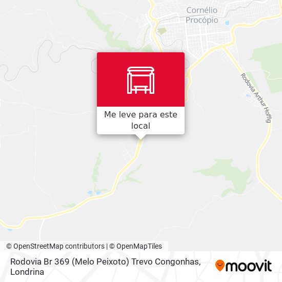 Rodovia Br 369 (Melo Peixoto) Trevo  Congonhas mapa