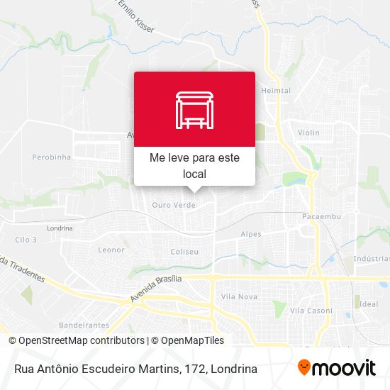 Rua Antônio Escudeiro Martins, 172 mapa