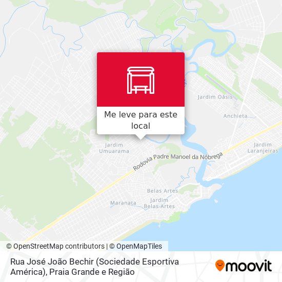 Rua José João Bechir (Sociedade Esportiva América) mapa