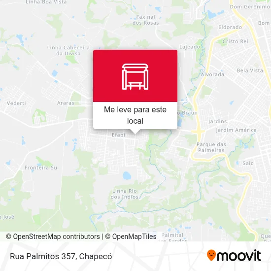 Rua Palmitos 357 mapa