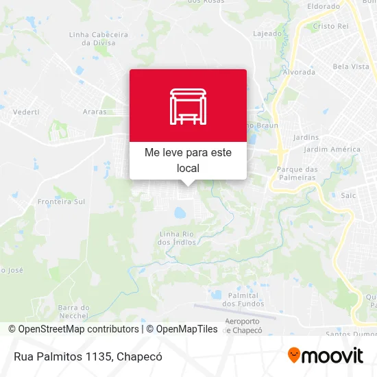 Rua Palmitos 1135 mapa