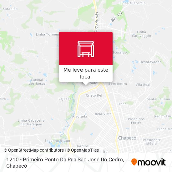 1210 - Primeiro Ponto Da Rua São José Do Cedro mapa