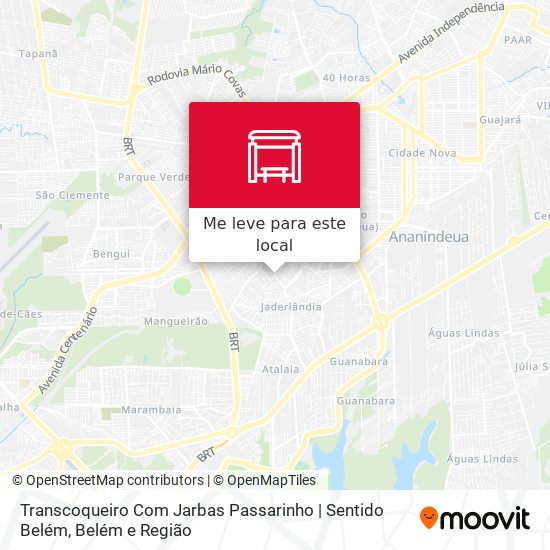 Transcoqueiro Com Jarbas Passarinho | Sentido Belém mapa