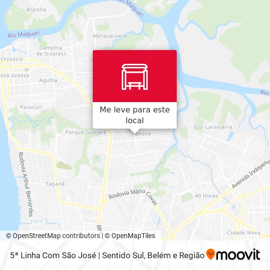 5ª Linha Com São José | Sentido Sul mapa