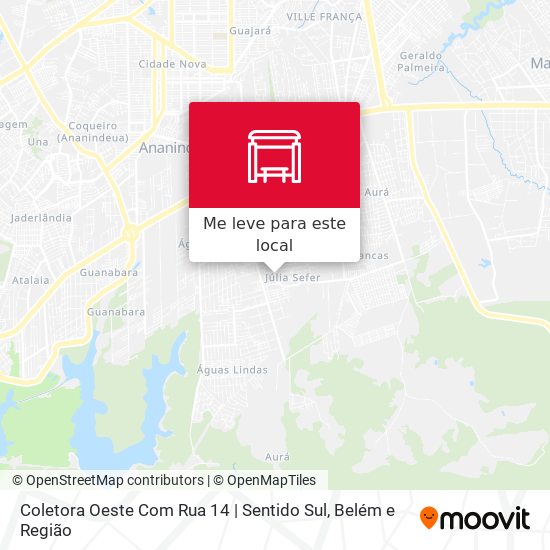 Coletora Oeste Com Rua 14 | Sentido Sul mapa