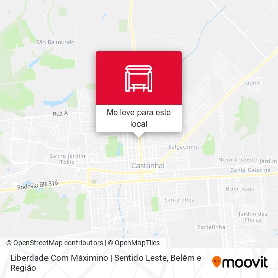 Liberdade Com Máximino | Sentido Leste mapa