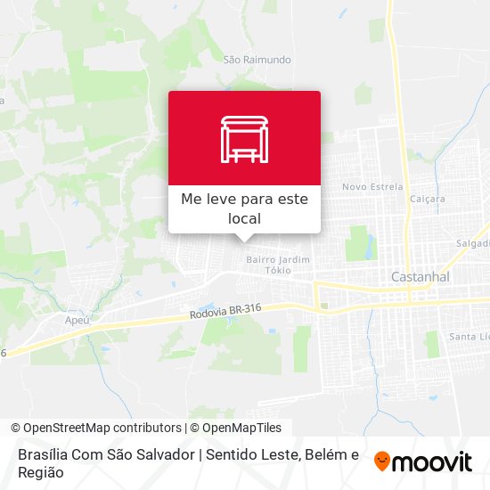 Brasília Com São Salvador | Sentido Leste mapa
